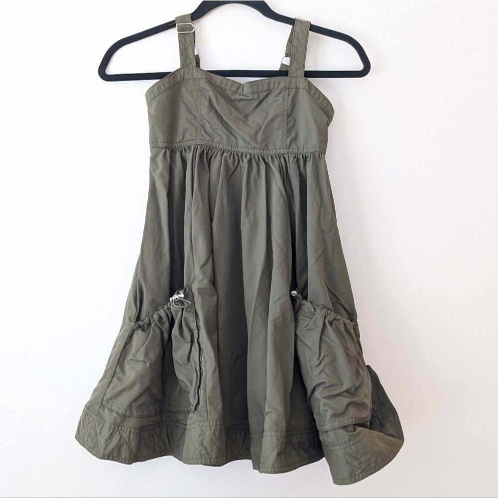 Tractr Girls Pinafore Pocket Dress nylon utility lagenlook dress size M